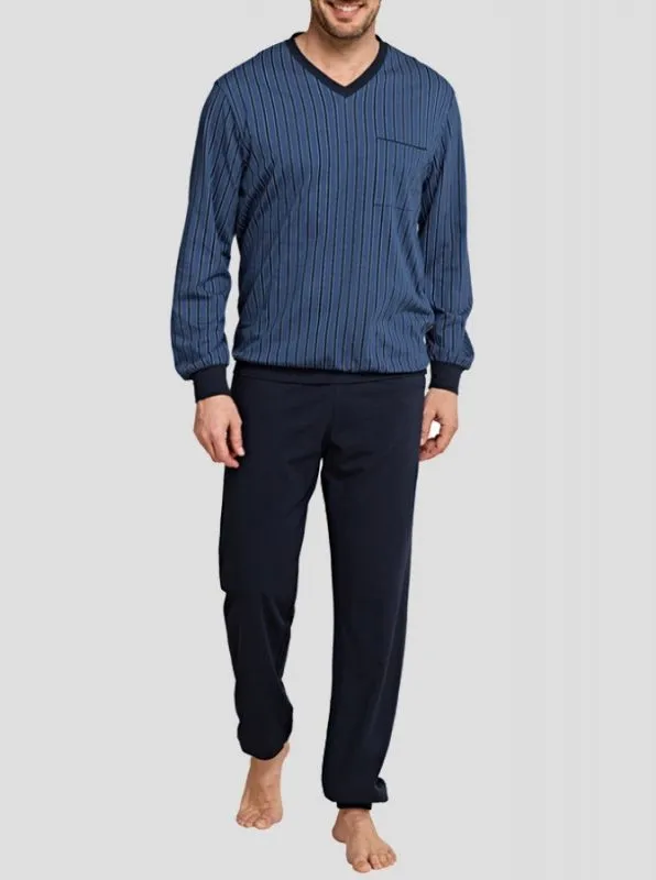 SCHIESSER Men Pyjama jeansblue - 154507 SCHIESSER Men Pyjama jeansblue - 154507