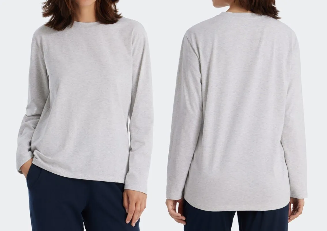 Ladies Longsleeve Shirt SCHIESSER Mix & Relax - mottled gray Ladies Longsleeve Shirt SCHIESSER Mix & Relax - mottled gray