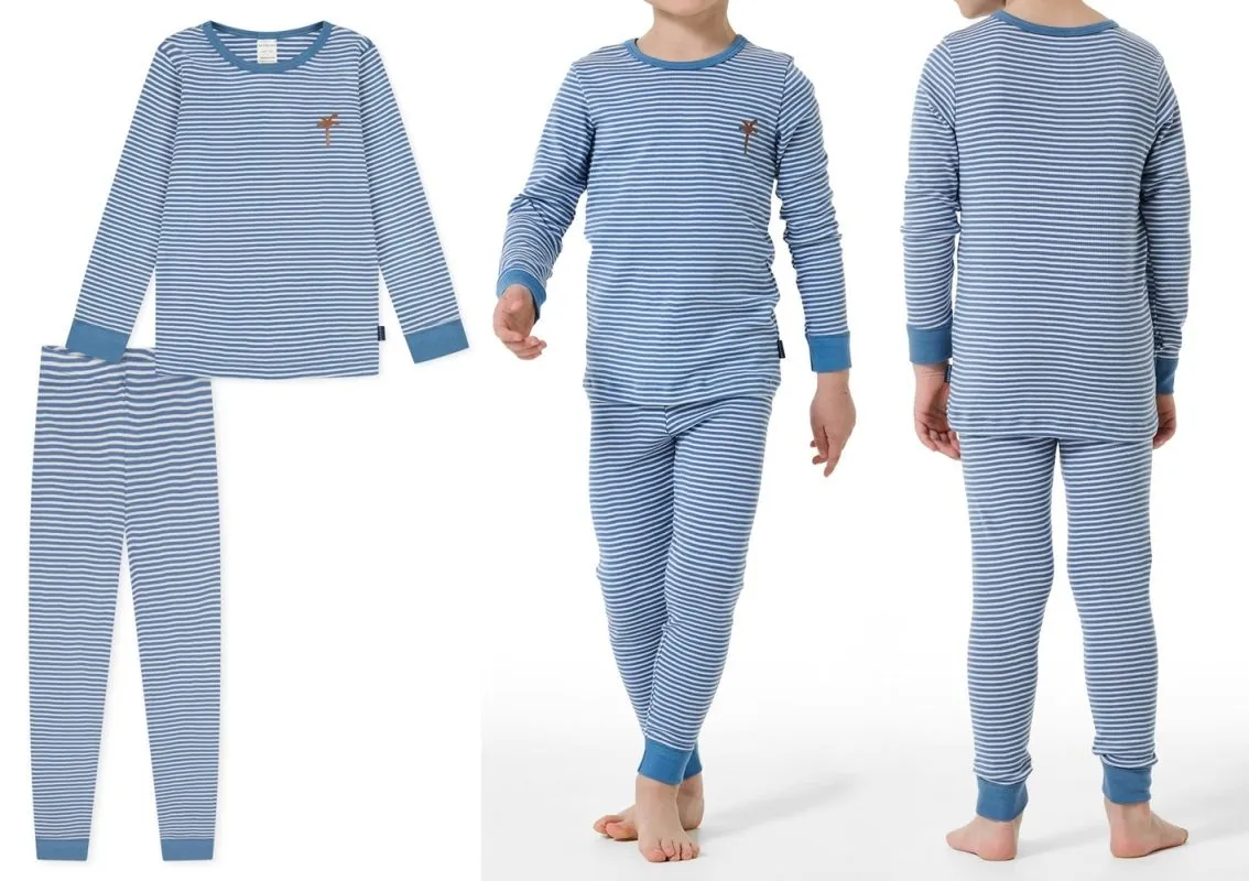 Boys long pajamas SCHIESSER Natural Love - blue Boys long pajamas SCHIESSER Natural Love - blue