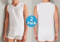 2-Pack Men's Vest Top 0/0 SCHIESSER 95/5 - white
