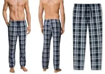 Schiesser Men's Lounge Pants Mix & Relax - dark blue checkered