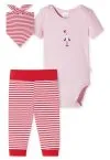 Baby Girls' Set Bodysuit+Pants+Scarf Schiesser Natural Love