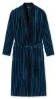 Men's Bathrobe SCHIESSER Softvelours Essentials - dark blue striped – view 4