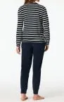 Langer Damenschlafanzug SCHIESSER Casual Essentials - Weiß / Blau – Ansicht 3