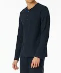 Men's long-sleeved shirt SCHIESSER Mix+Relax - midnight blue – view 3