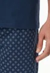 SCHIESSER Men's Casual Essentials Short Pajama Set with Patterned Shorts - Admiral Blue – view 4