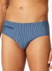SCHIESSER Men's Aqua Swim Briefs with Zip Pocket - Blue-White Striped – view 3