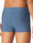 SCHIESSER Men's Aqua Swim Trunks with Leg and Zip Pocket - Blue-White – view 3