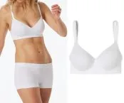 SCHIESSER Women's Soft Bra with Cups Unique Micro - White