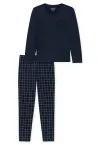 SCHIESSER Men's Long Pyjama Set Fine Interlock - Midnight blue – view 2