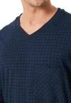SCHIESSER Men's Long Pyjama Set Comfort Essentials - Midnight blue – view 4