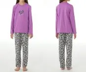 SCHIESSER Girls' Long Pyjama Set Nightwear Animal Print - Red