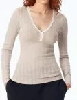 SCHIESSER Women's Revival Agathe Long-Sleeve Top - Grey Marl – view 3