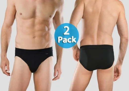 Men Rio-Slip Schiesser Authentic 2er-Pack - black Men Rio-Slip Schiesser Authentic 2er-Pack - black