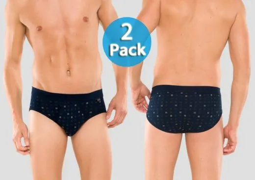 2-pack Sports Brief Schiesser Cotton Essentials - navy 2-pack Sports Brief Schiesser Cotton Essentials - navy