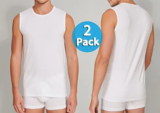 2-Pack Men's Vest Top SCHIESSER 95/5 - white 2-Pack Men's Vest Top SCHIESSER 95/5 - white