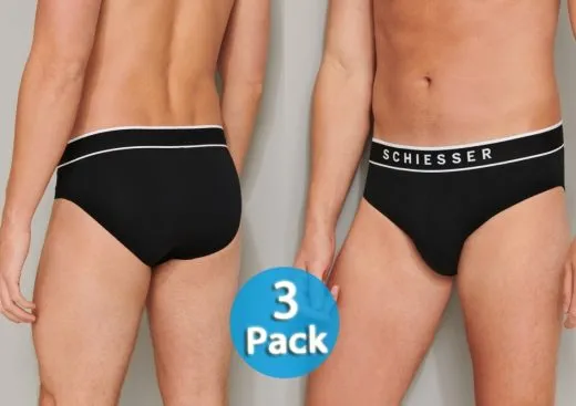 3-Pack of Men's Rio-Briefs SCHIESSER 95/5 for Men - black 3-Pack of Men's Rio-Briefs SCHIESSER 95/5 for Men - black