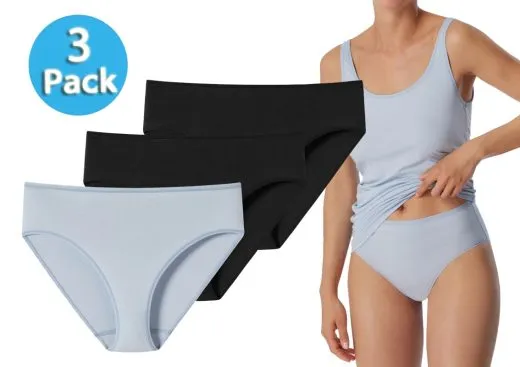 3-pack Ladies' Briefs SCHIESSER 95/5 - black and light blue
