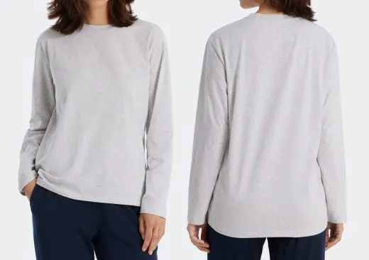 Ladies Longsleeve Shirt SCHIESSER Mix & Relax - mottled gray Ladies Longsleeve Shirt SCHIESSER Mix & Relax - mottled gray
