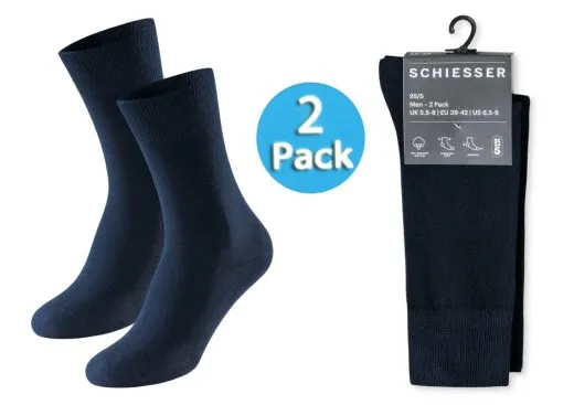 2-Pack of Men's Socks SCHIESSER 95/5 - night blue 2-Pack of Men's Socks SCHIESSER 95/5 - night blue