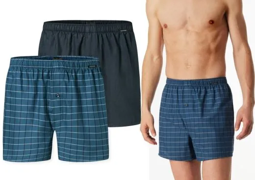 2-Pack SCHIESSER Boxer Shorts Multipacks for Men -blue + dark blue 2-Pack SCHIESSER Boxer Shorts Multipacks for Men -blue + dark blue