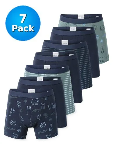 SCHIESSER Boys' Shorts 7-Pack 95/5 Safari with Soft Waistband - Multicolour
