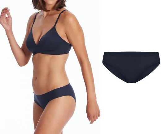 SCHIESSER Women's Seamless Brief Invisible Cotton - Blue