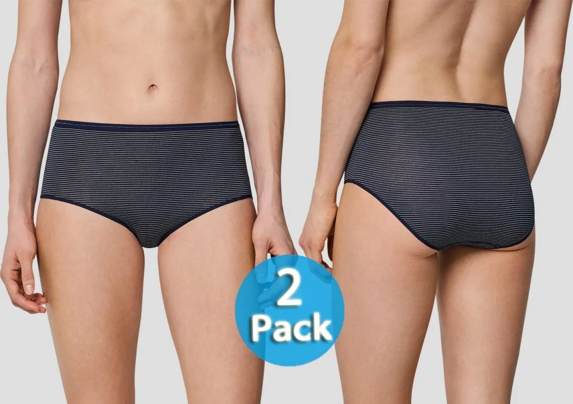 2-Pack Women Midi Slip Schiesser Modal Essentials - nightblue 2-Pack Women Midi Slip Schiesser Modal Essentials - nightblue