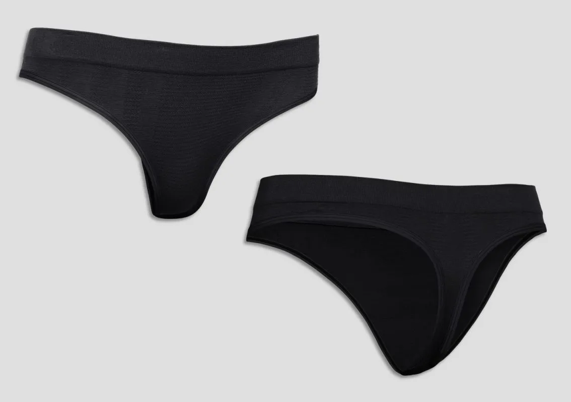 Ladies Thong SCHIESSER Active Mesh Bamboo - black Ladies Thong SCHIESSER Active Mesh Bamboo - black