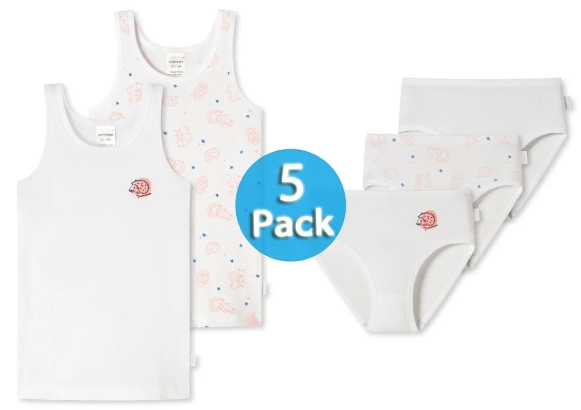 SCHIESSER Underwear Set 5-Pack Girls Briefs and Shirts - white SCHIESSER Underwear Set 5-Pack Girls Briefs and Shirts - white
