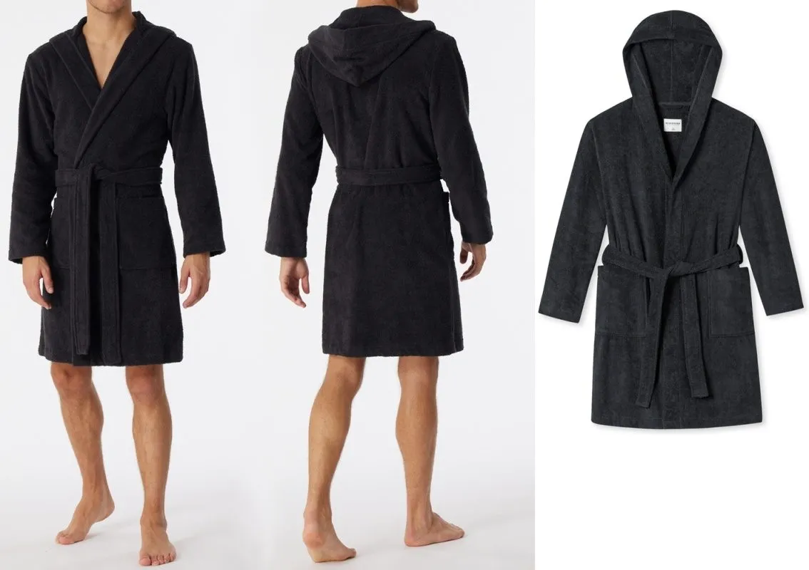 Men's Bathrobe SCHIESSER Essentials - anthracite