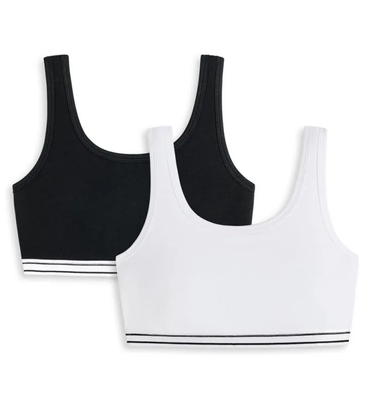 2-Pack Girls' Bustier SCHIESSER 95/5 - white and black 2-Pack Girls' Bustier SCHIESSER 95/5 - white and black