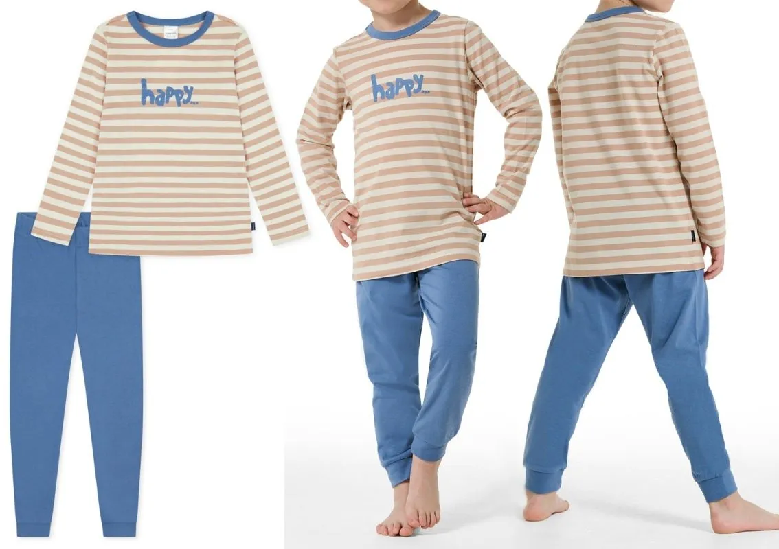 Boys long pajamas SCHIESSER Natural Love - creme Boys long pajamas SCHIESSER Natural Love - creme