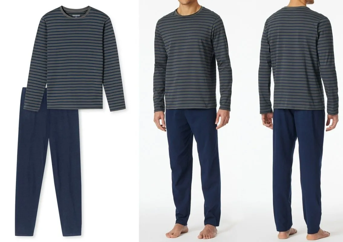 SCHIESSER Men's Pyjamas Casual Essentials - anthracite SCHIESSER Men's Pyjamas Casual Essentials - anthracite