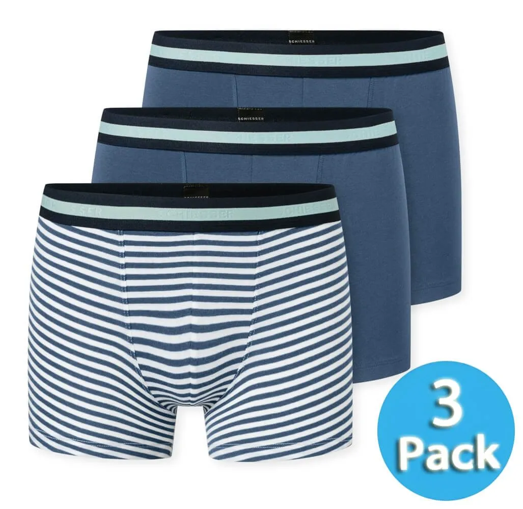 SCHIESSER Boys Shorts 95/5 3-Pack - Blue/Green SCHIESSER Boys Shorts 95/5 3-Pack - Blue/Green