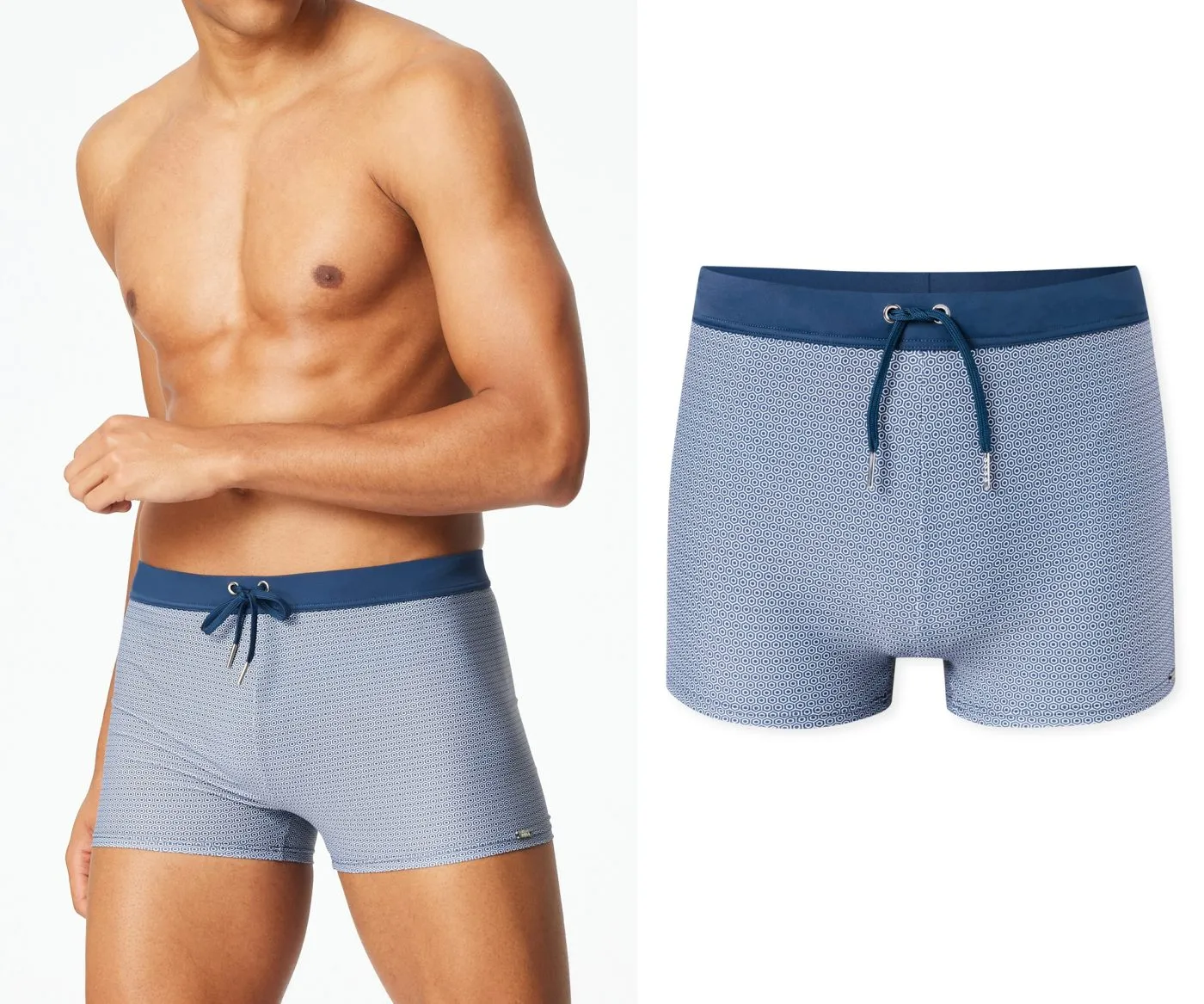 SCHIESSER Men's Swim Trunks Retro Aqua - Blue