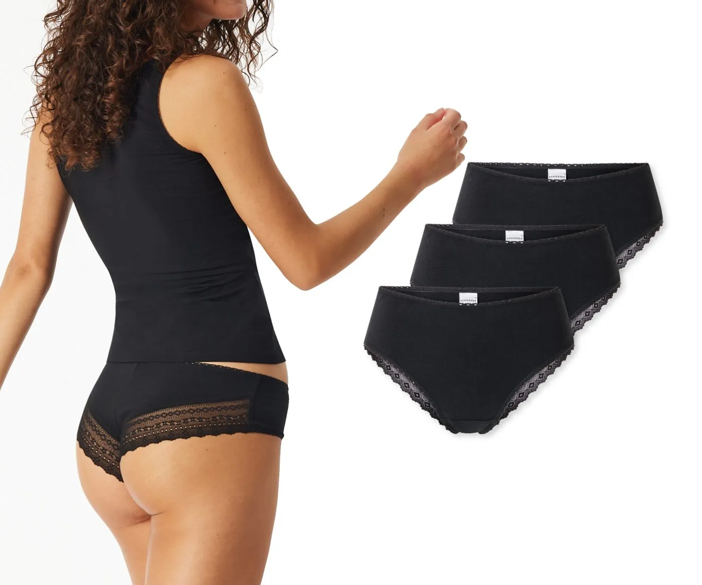 SCHIESSER Women's Brazilian Briefs Modern Multipacks - Black