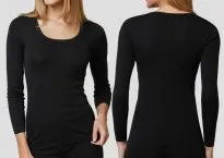 Women Shirt 1/1 Schiesser Luxury - black