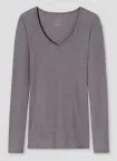 Women's long sleeve Shirt SCHIESSER Personal Fit - taupe – view 2