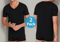 2-Pack Men's V-Neck T-Shirt 1/2 SCHIESSER 95/5 - black