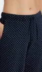 Ladies lounge pants long Schiesser Mix & Relax - dark blue dotted – view 4