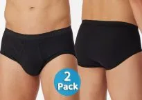 2-pack Men's Sports Briefs SCHIESSER Original Fine Rib - black