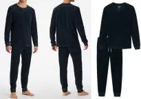 Long men's pajamas SCHIESSER Warming Nightwear - nightblue
