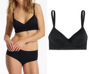 SCHIESSER Women's Soft Bra with Cups Unique Micro - Black