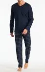 SCHIESSER Men's Long Pyjama Set Fine Interlock - Midnight blue – view 3