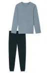 SCHIESSER Men's Long Pyjama Casual Essentials - Blue – view 2