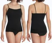 Black women's spaghetti tops in a twin pack from the SCHIESSER 95/5 line