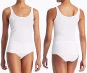 White women's twin-pack camisole from the SCHIESSER 95/5 line