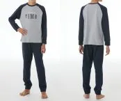 Grey and dark blue boys’ pyjamas from the SCHIESSER Nightwear line