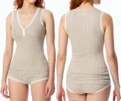 Grey marl women's chemisette from SCHIESSER Revival Agathe
